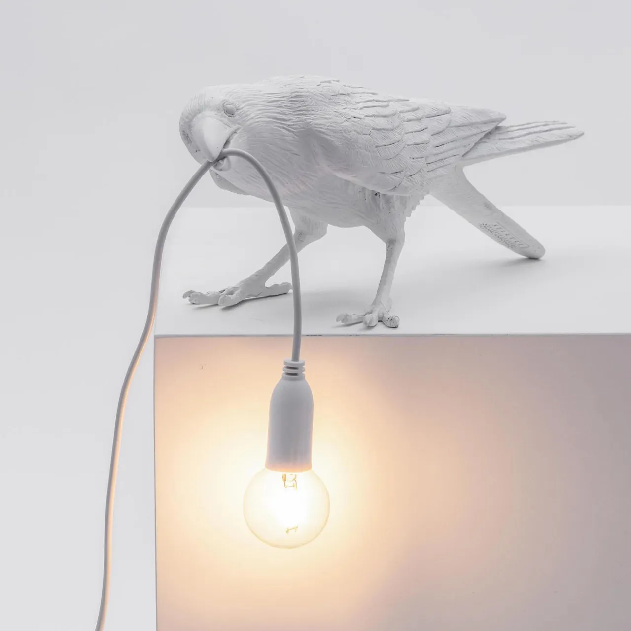 Bird Lamp Playing - White