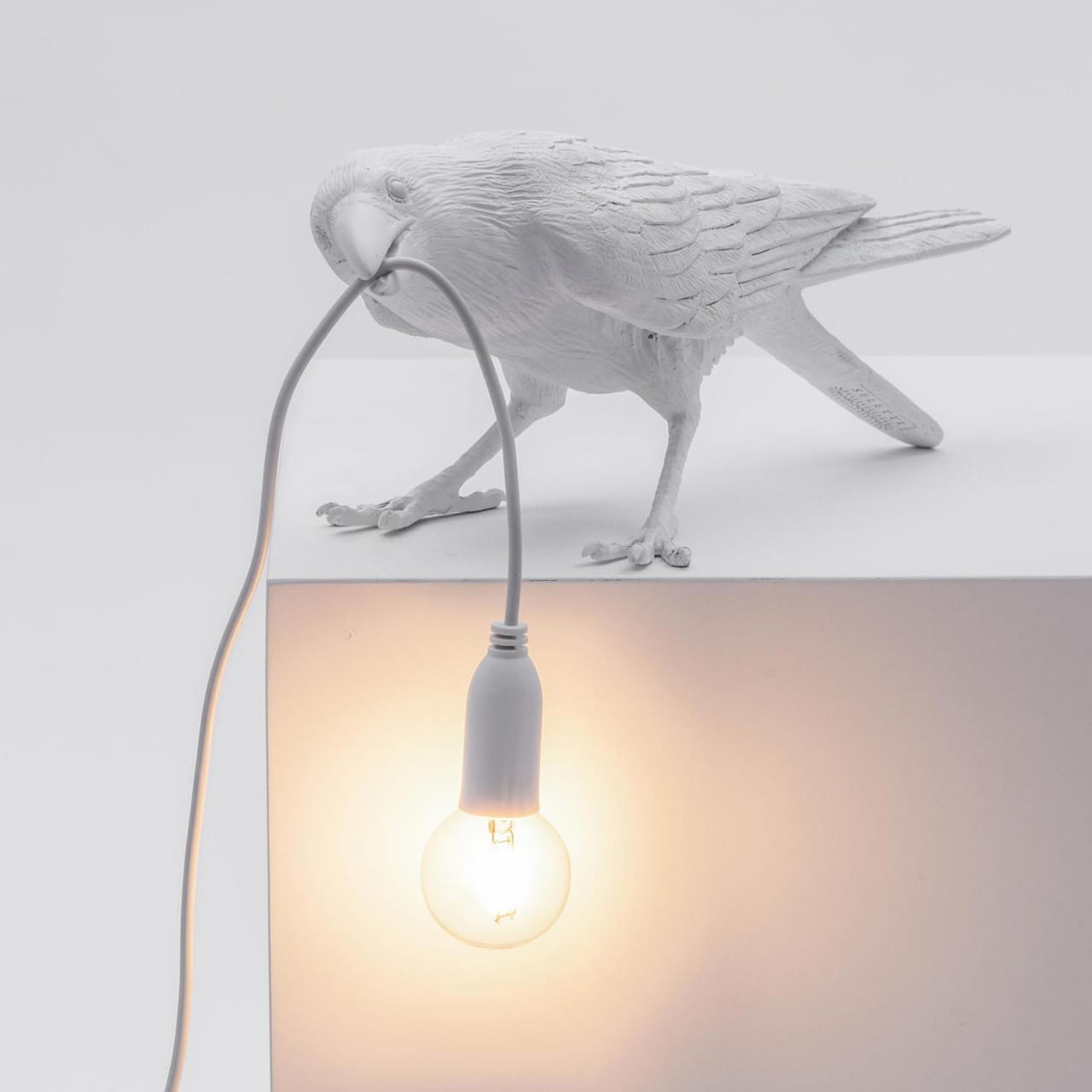 Bird Lamp Playing - White