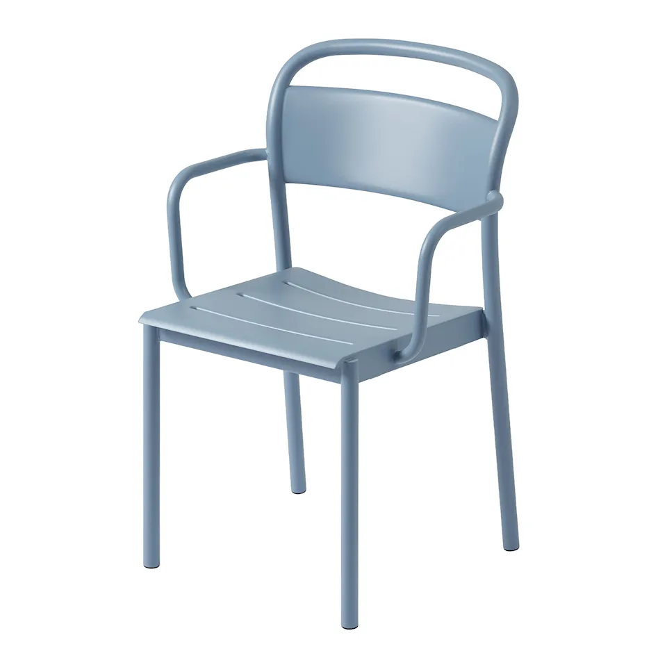 Linear Steel Armchair Pale Blue