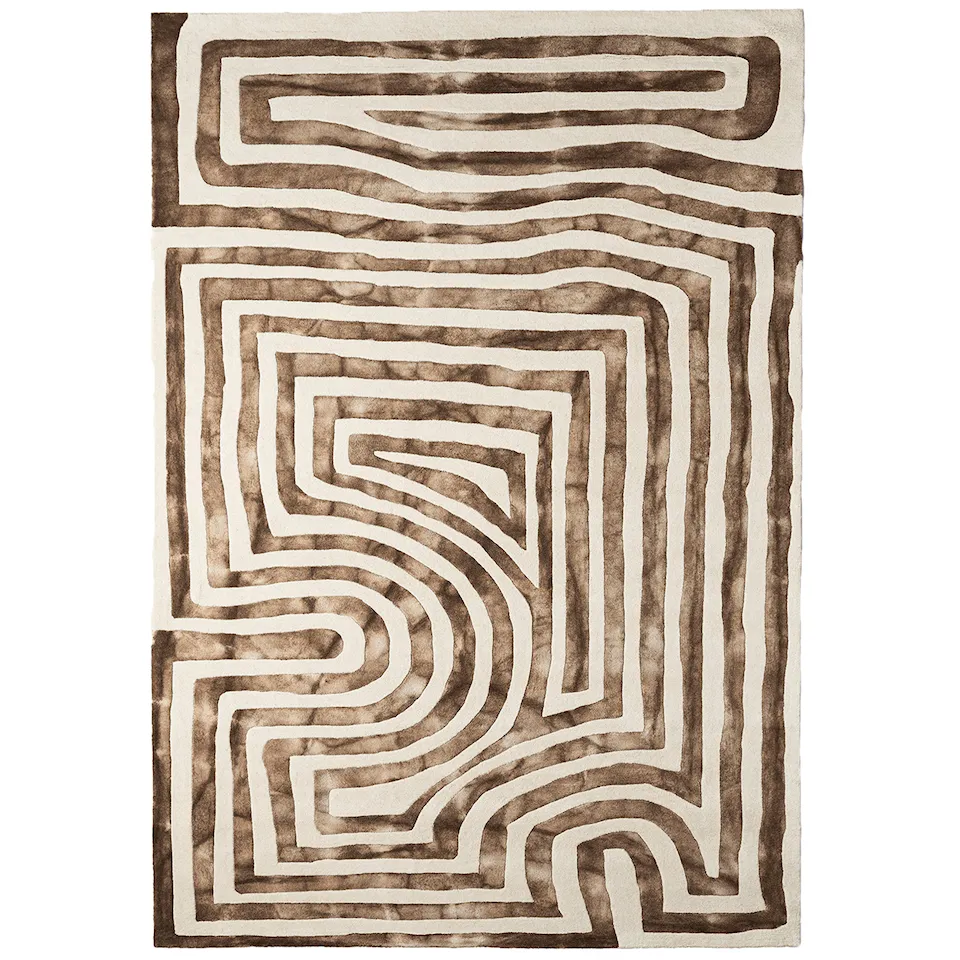 Sample Psychedelic Labyrinth Rug Beige