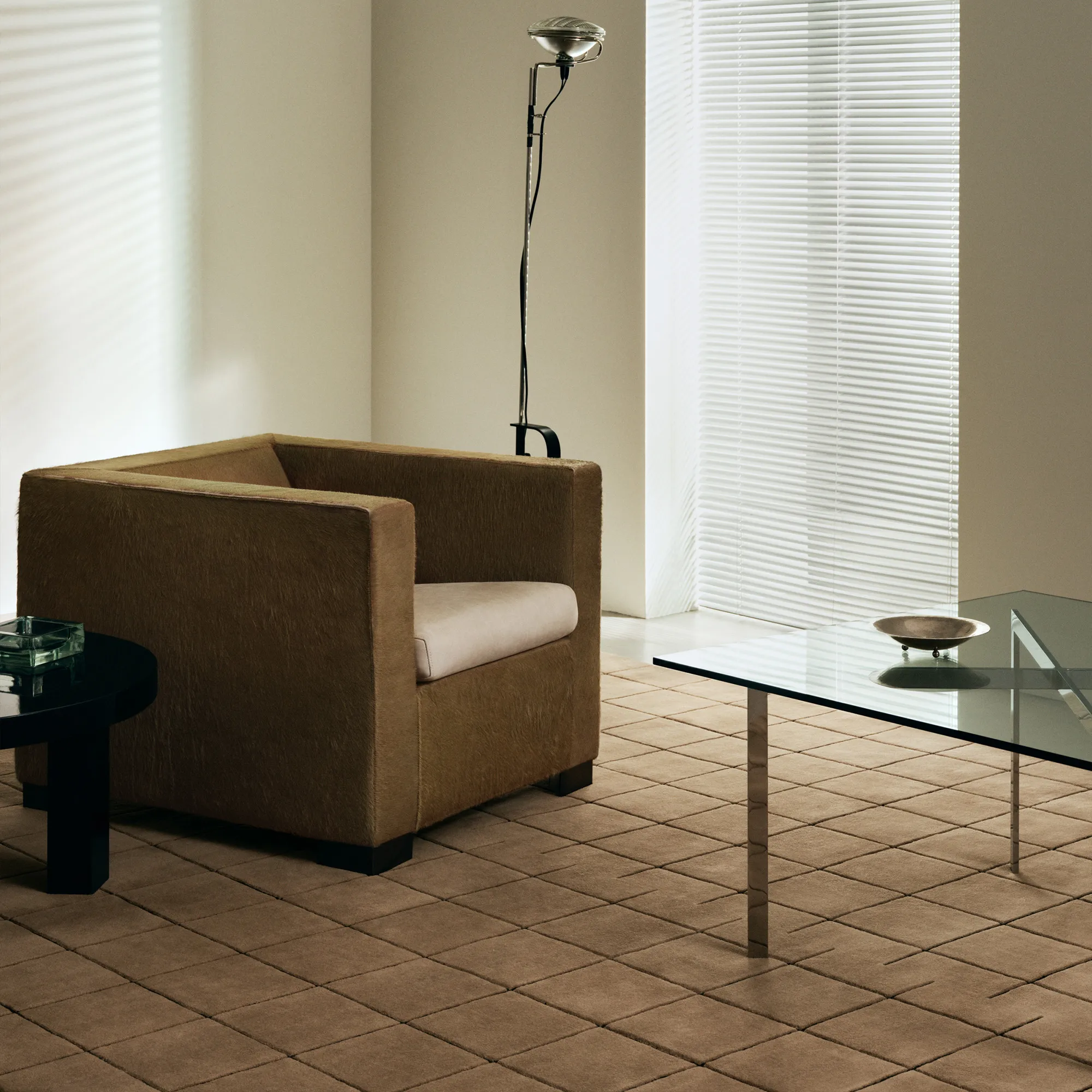 Grid Chestnut/Black Wool Rug - 2