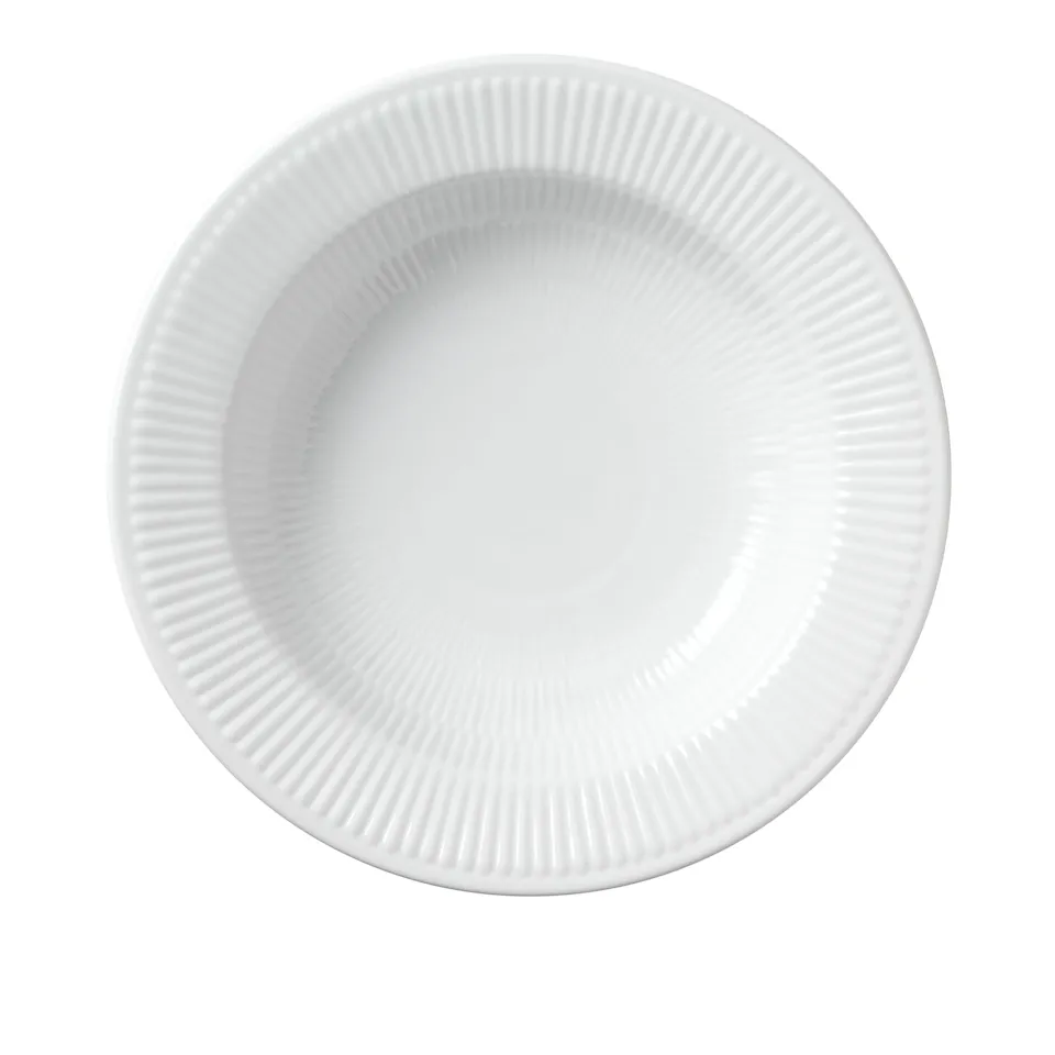 White Fluted Pastalautanen 30 cm