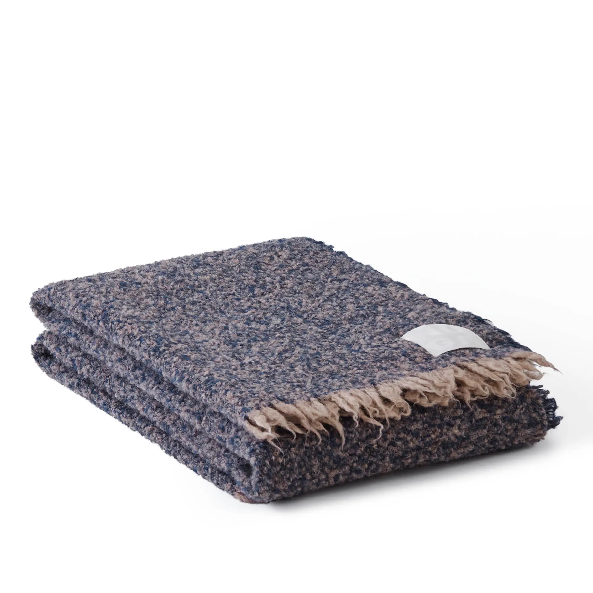 Alpaca Bouclé Throw Antracite/Indigo Blue - NO GA - NO GA