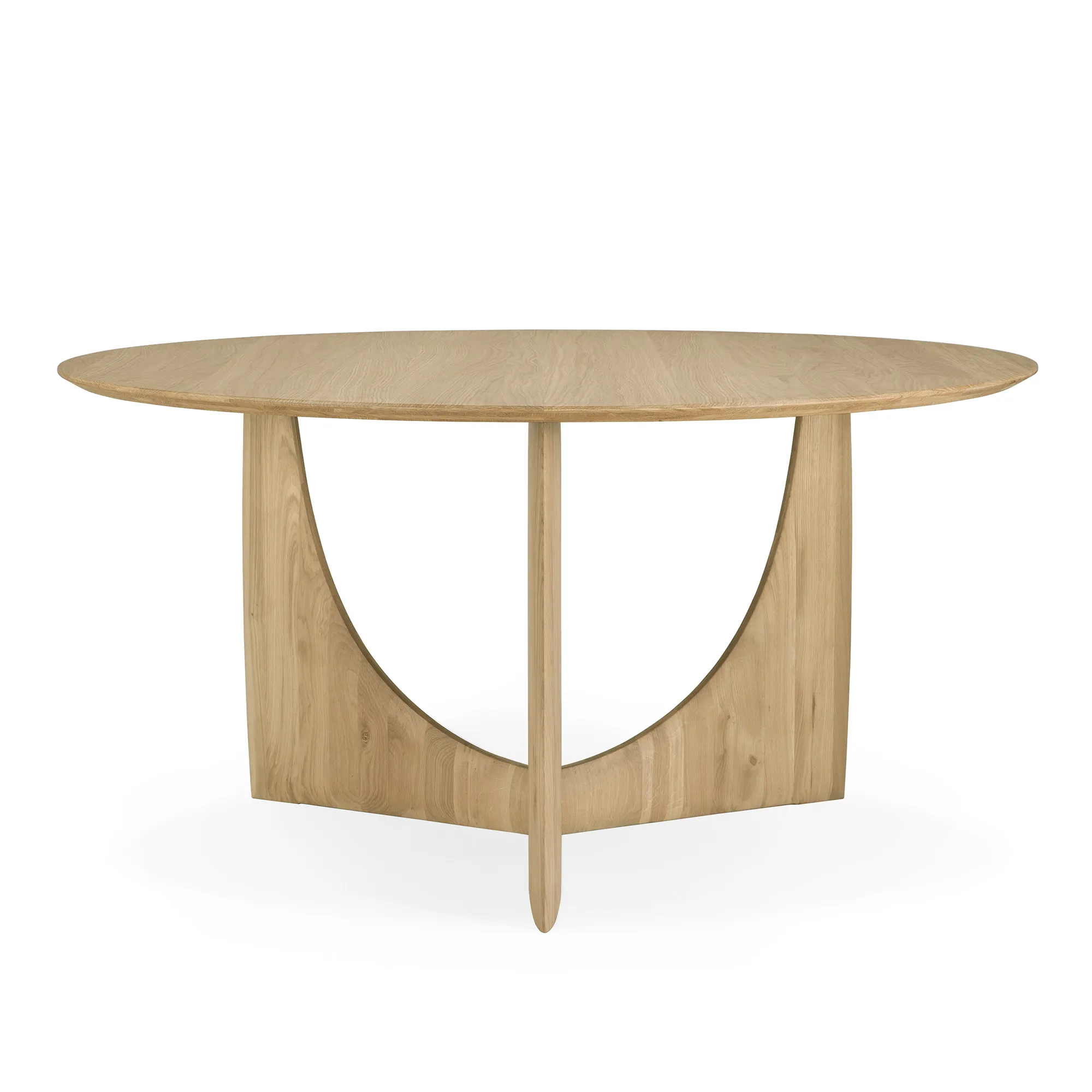 Geometric Dining Table Brown Varnished Teak - 1