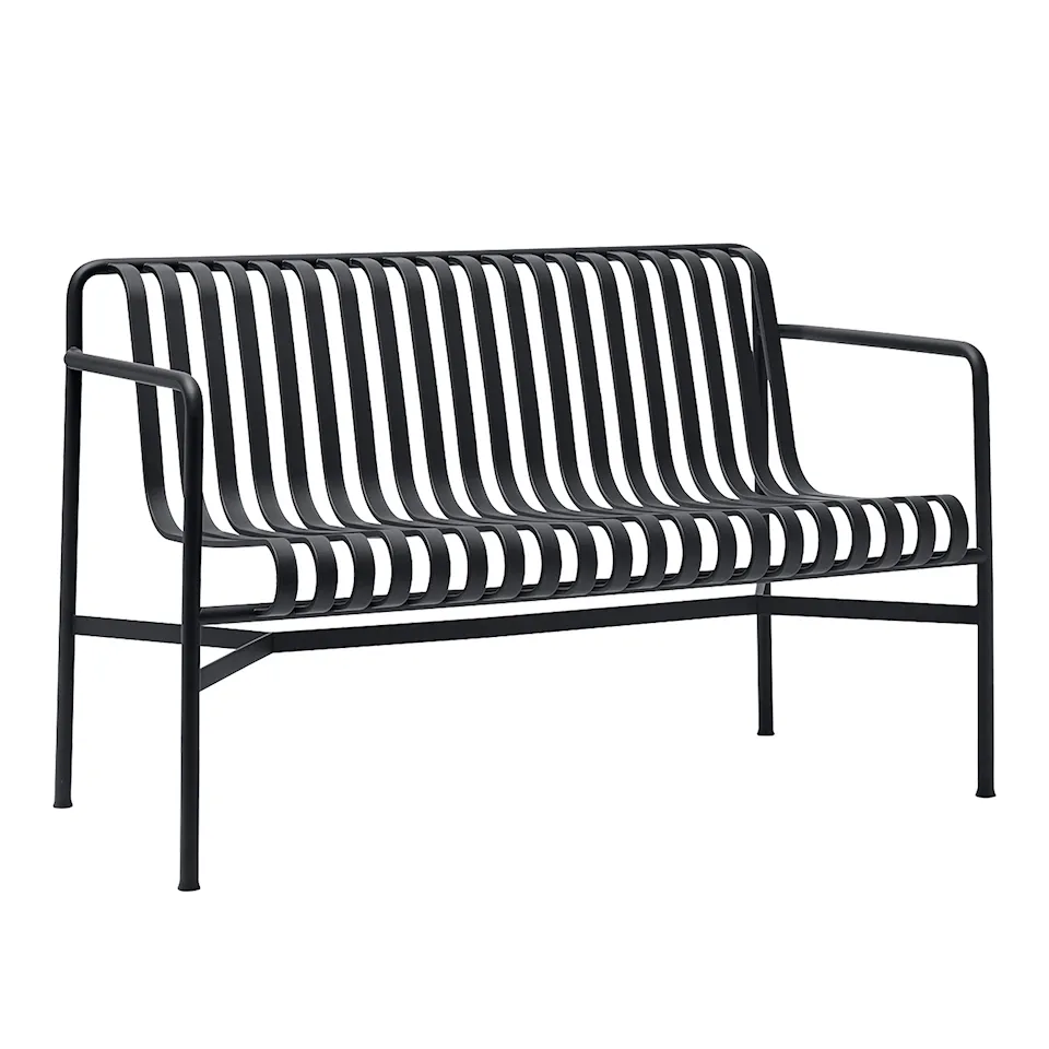 Ppalissed garden bench with armrests - Anthracite