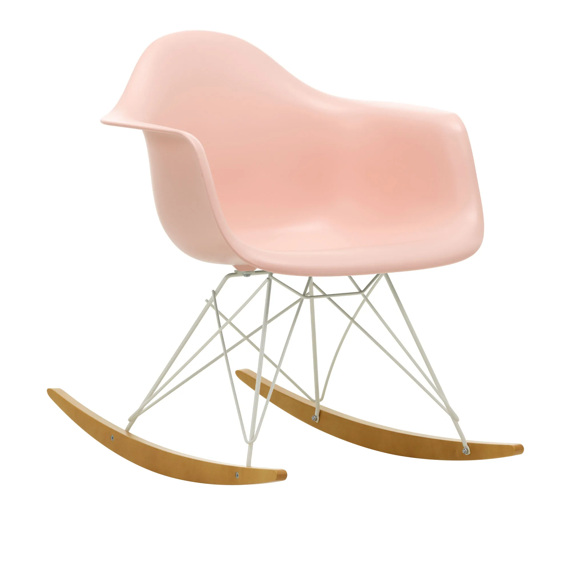 Eames RE Plastic Armchair RAR gyngestol White/Golden Maple - 1