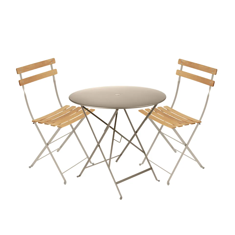 Bistro spisesæt bord 77cm & 2 træ stole