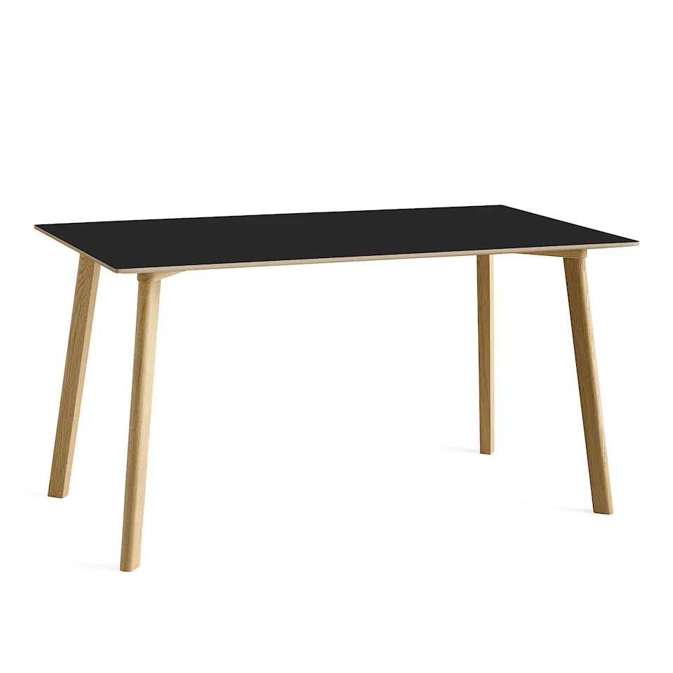 CPH Deux 210 2.0 Table Lacquered Oak Frame L140 X W75 X H73 Ink Black Top Lacquered Beech Edge