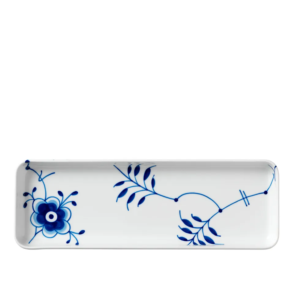 Blue Fluted Mega Rectangular Dish 36 x 12.5 cm