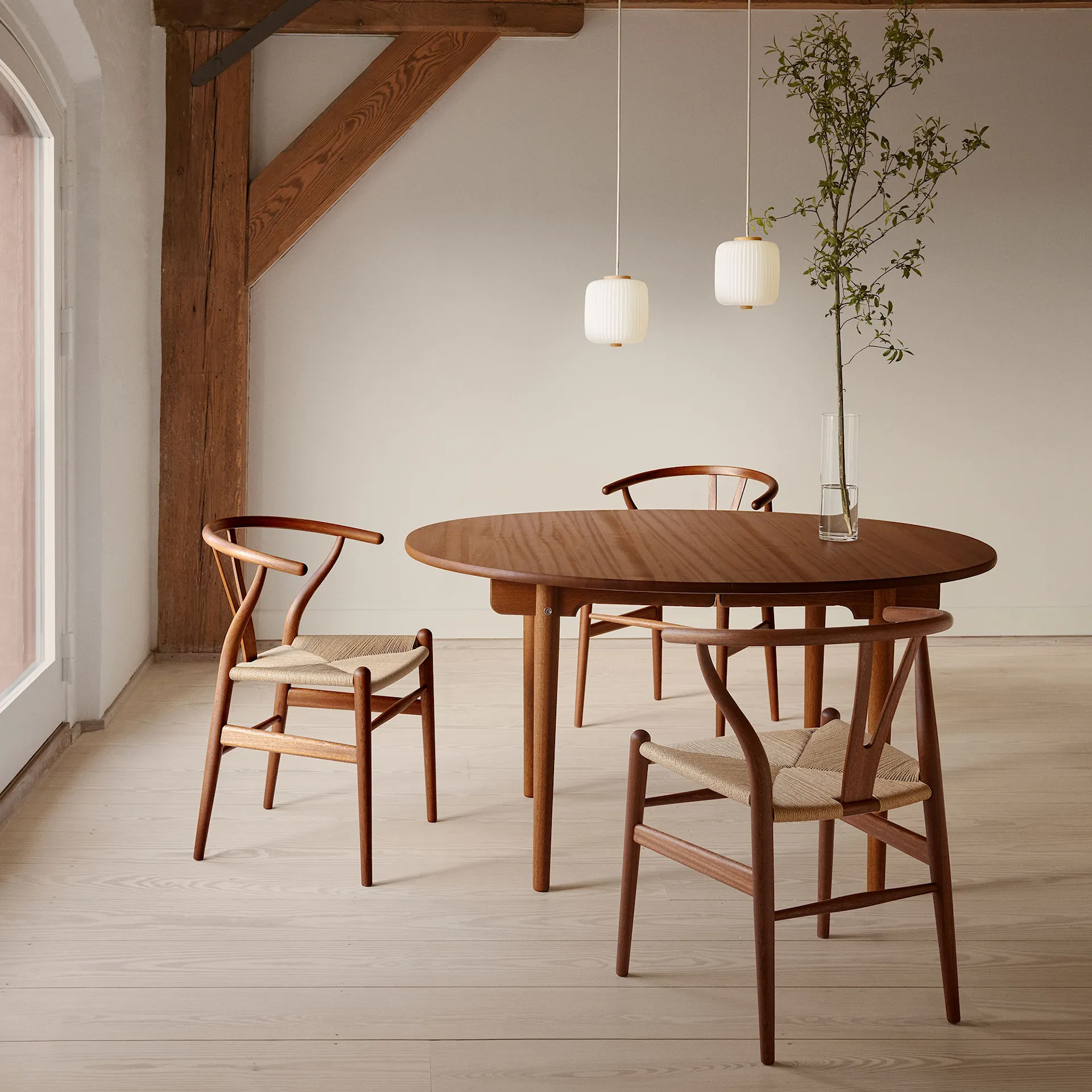 CH24 Wishbone Chair - Mahogany/Natural Cord - Carl Hansen - Hans J. Wegner - NO GA