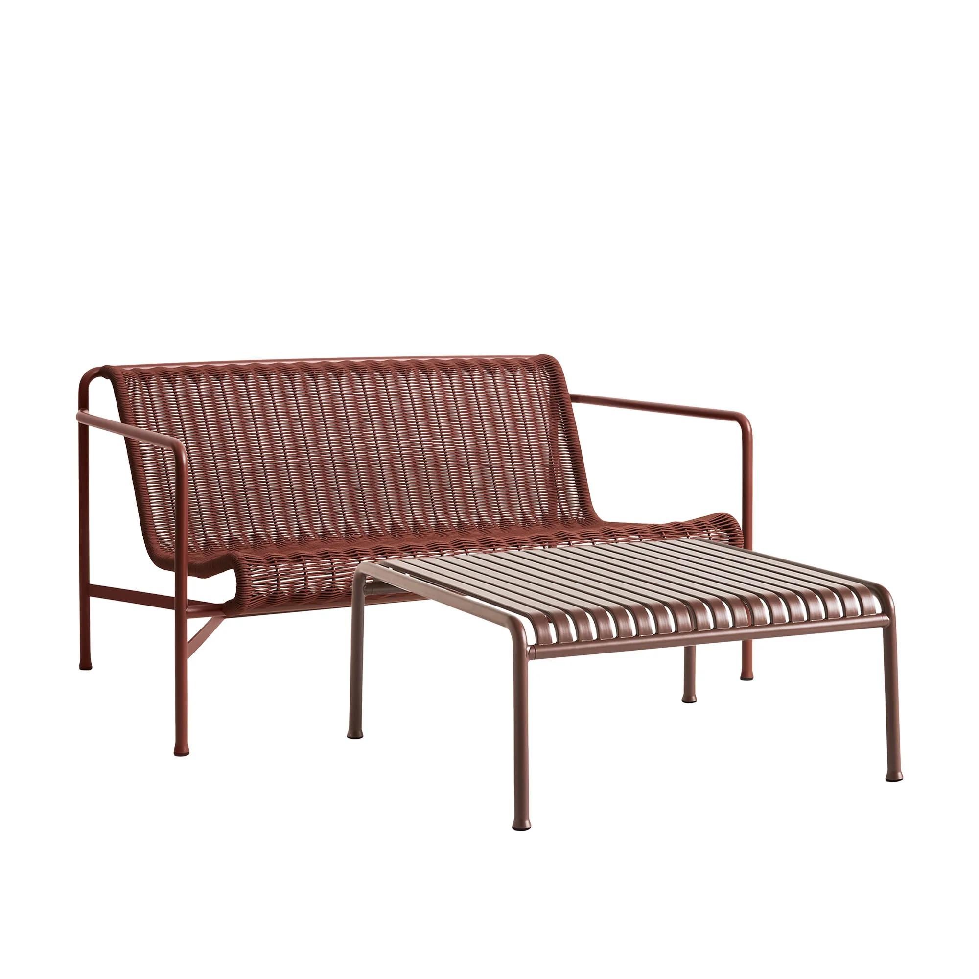 Palissade cord lounge-ryhmä med loungesohva & matala puudgårdspöytä - 1