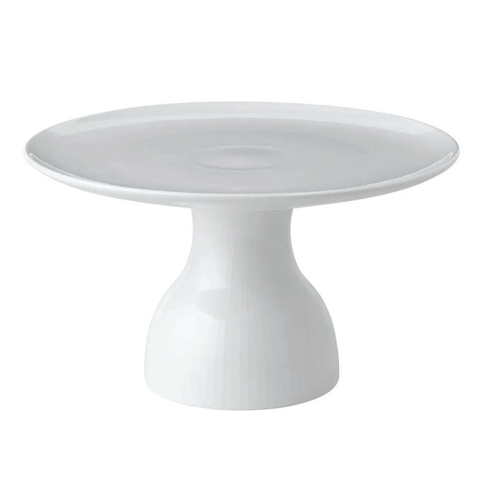 White Fluted Footed Plate 20 cm