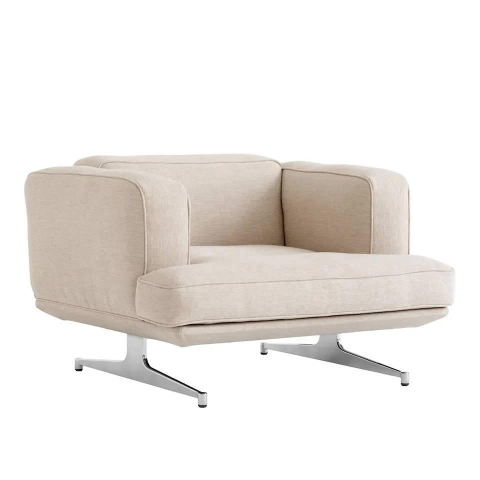 Inland AV21 1-seater sofa polished aluminium legs