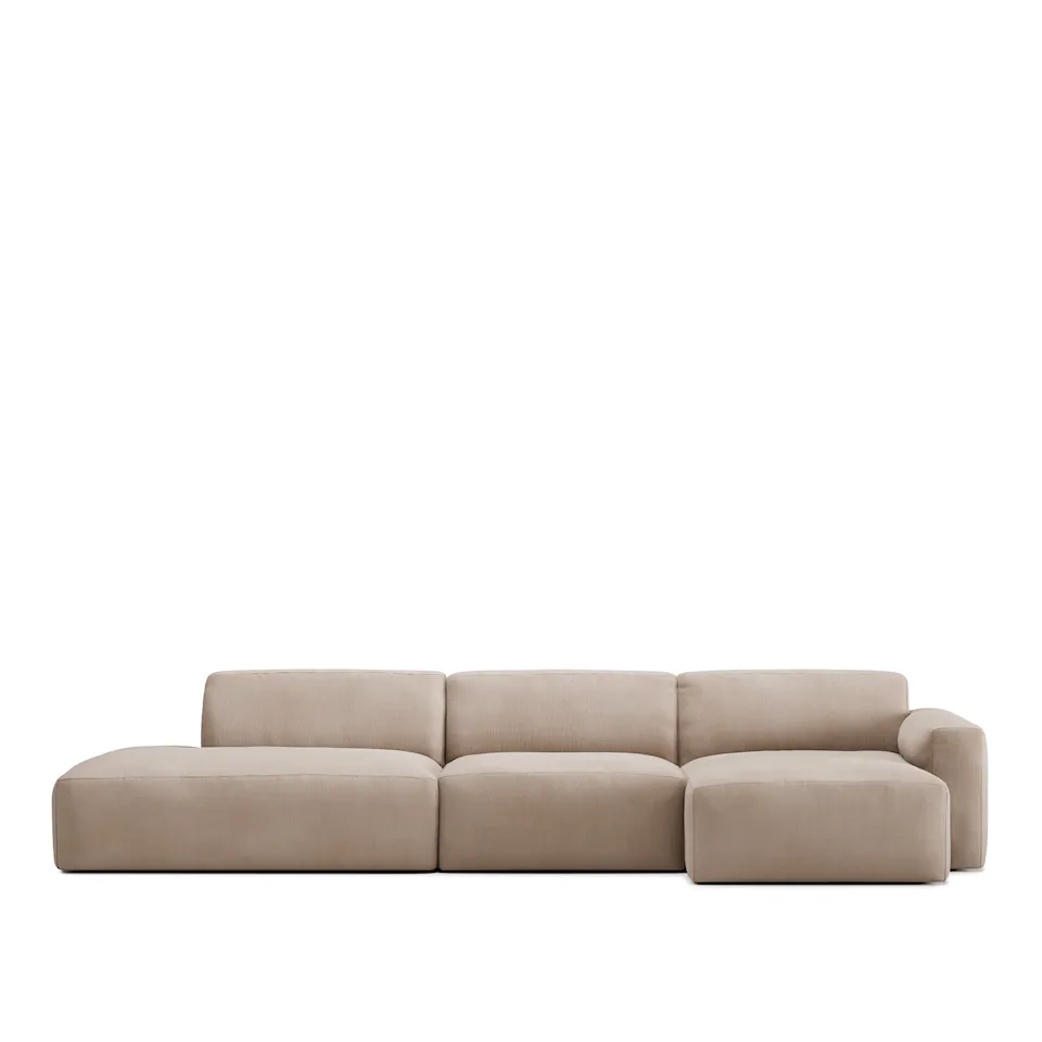 Brick 3-Seater Chaise Lounge Open End Left - Shadow Beige