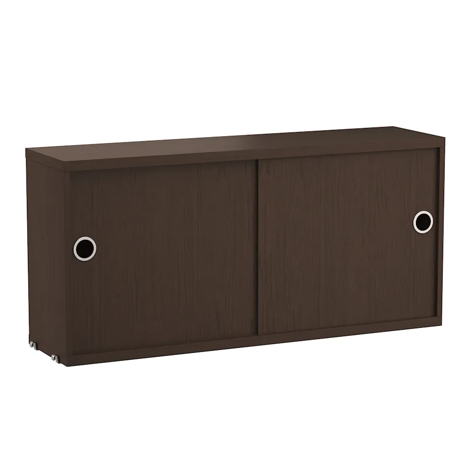 Cabinet with Sliding Doors 78x20cm Dark Oak