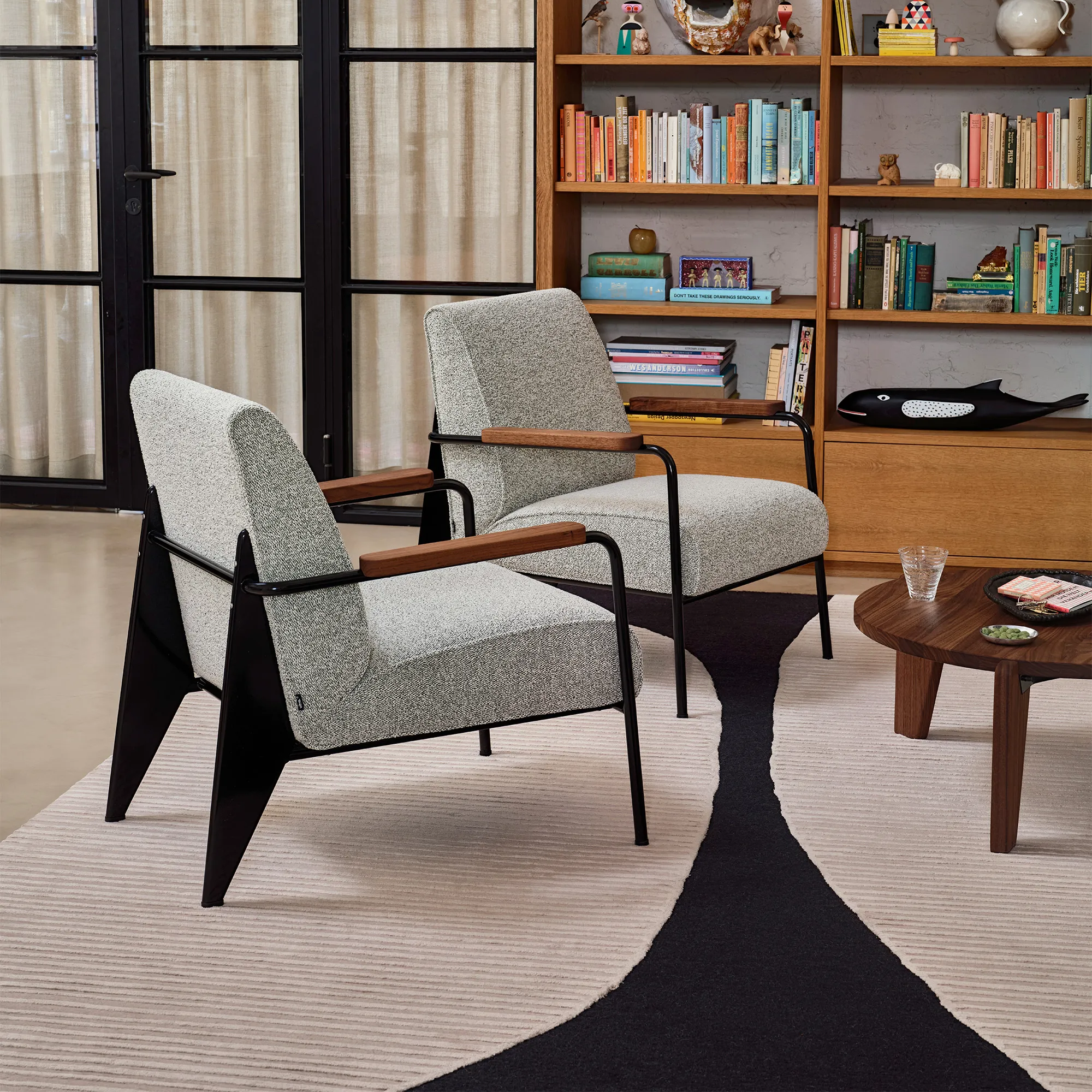 Fauteuil de Salon Armchair Prouvé Bleu Marcoule