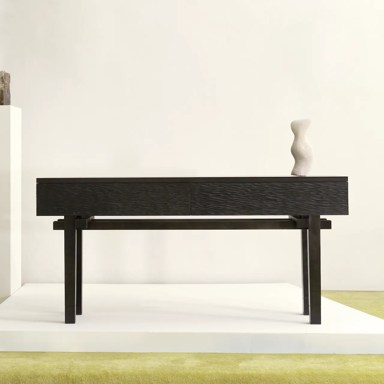 Kiam console console table with drawers black-stained maple