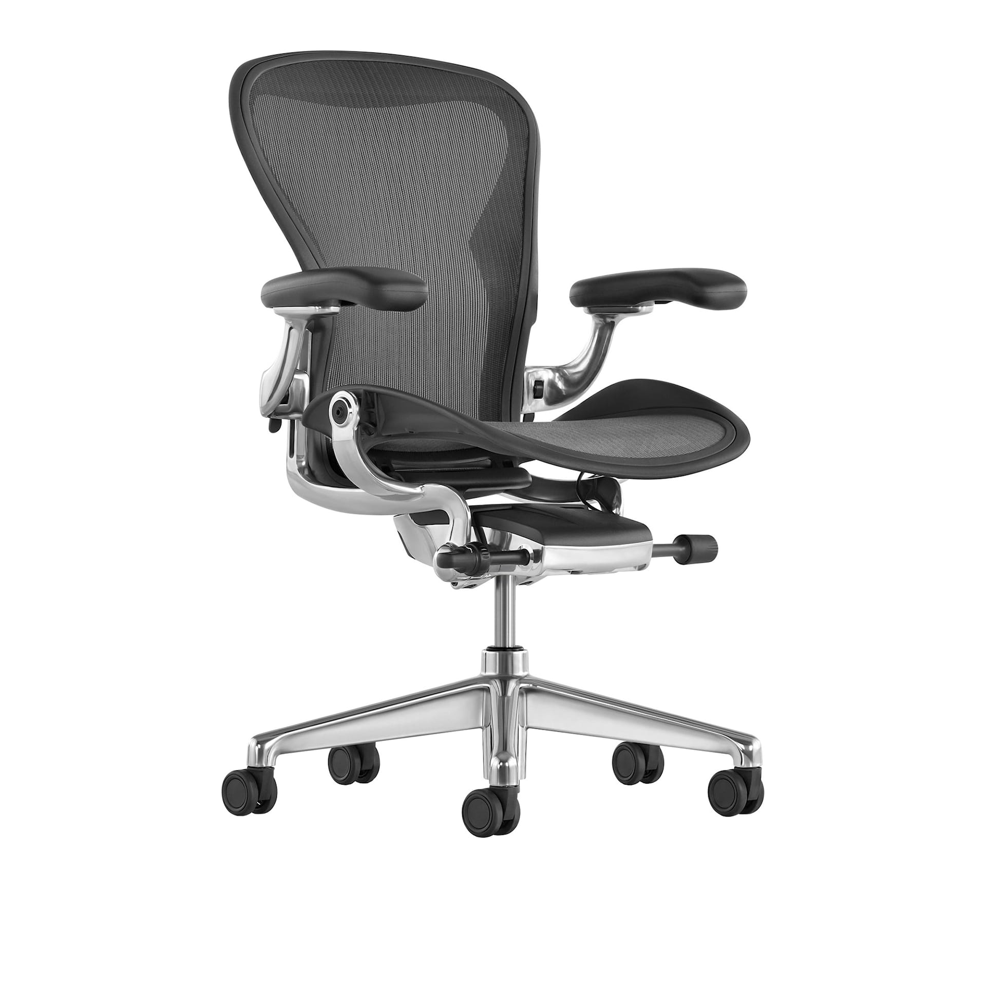 Aeron Chair Basic Back Support - Graphite/Polished Aluminium - Herman Miller - NO GA