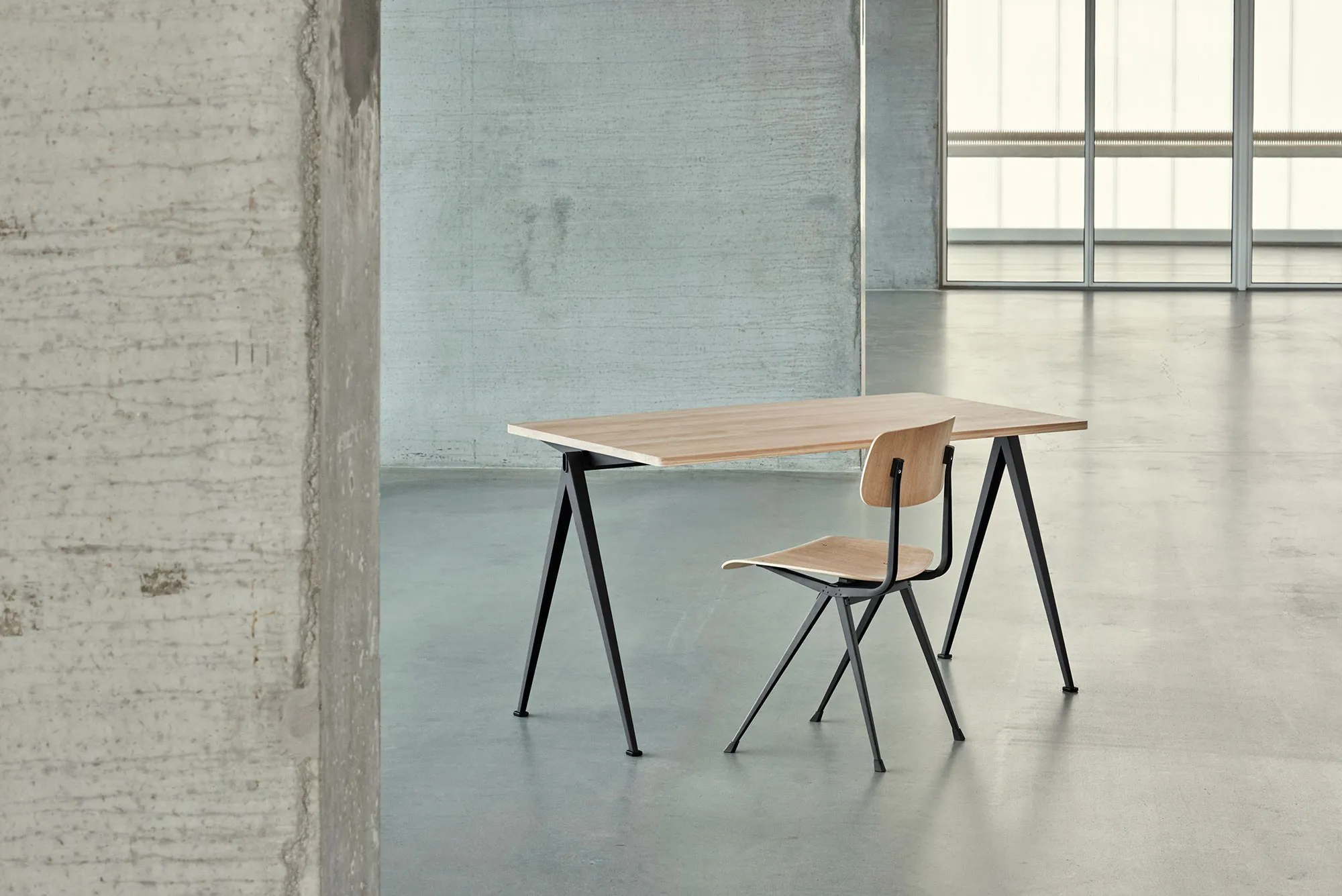 Pyramid 01 table 75x140 cm beige powder coated steel - 8