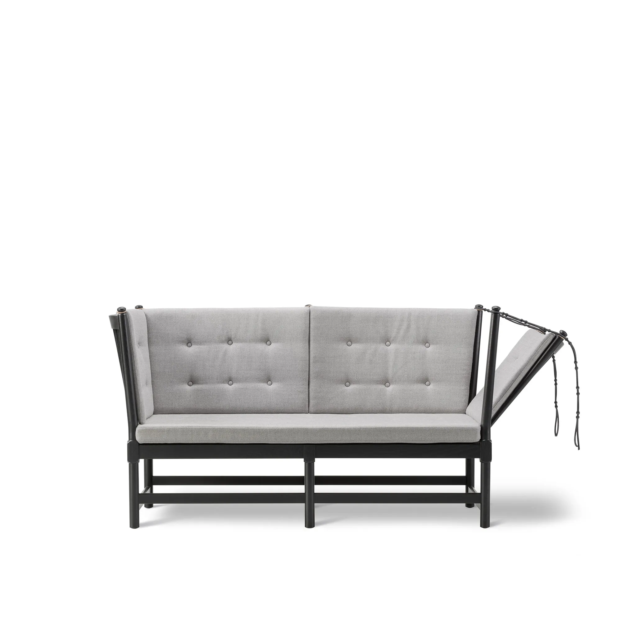 The Spoke-Back 2-Seater Sofa Black Lacquered Oak - 1