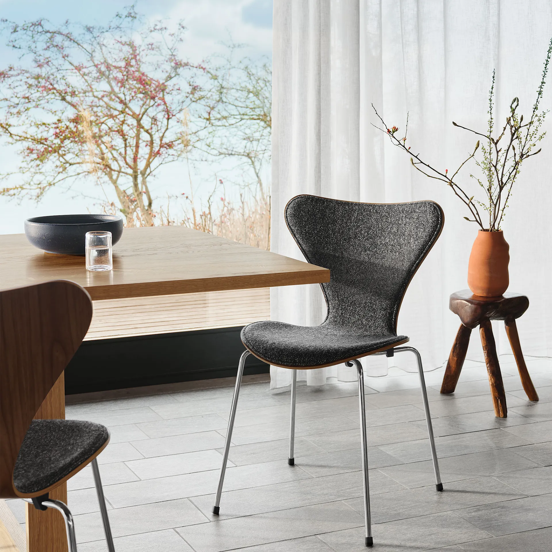 Series 7 chair 3107 walnut veneer steel frame chrome - Fritz Hansen - Arne Jacobsen - NO GA