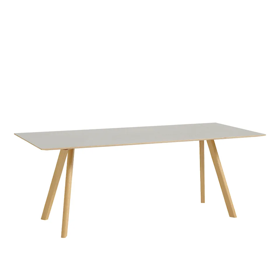 CPH30 2.0 Table Lacquered Oak Frame L200 X W90 X H74 Off-White Linoleum Tabletop Lacquered Edge