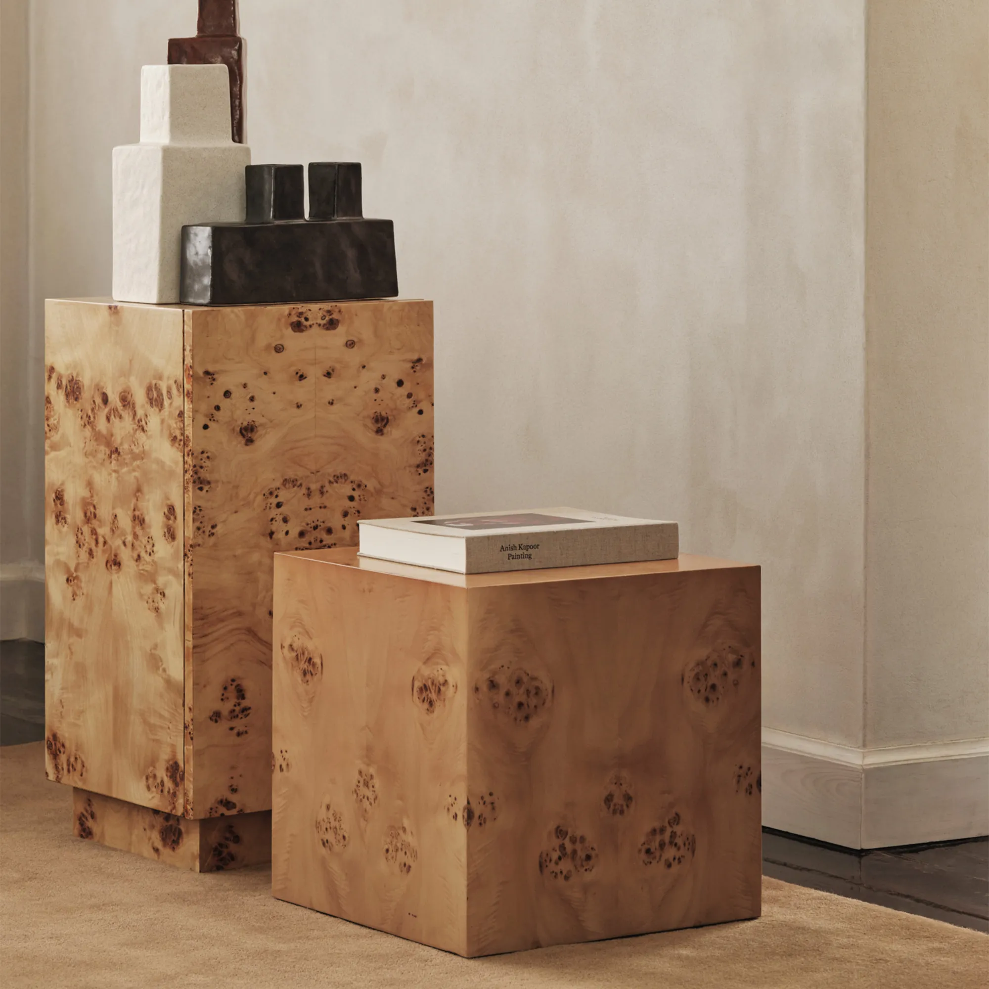 Burl Cube Side Table - 3