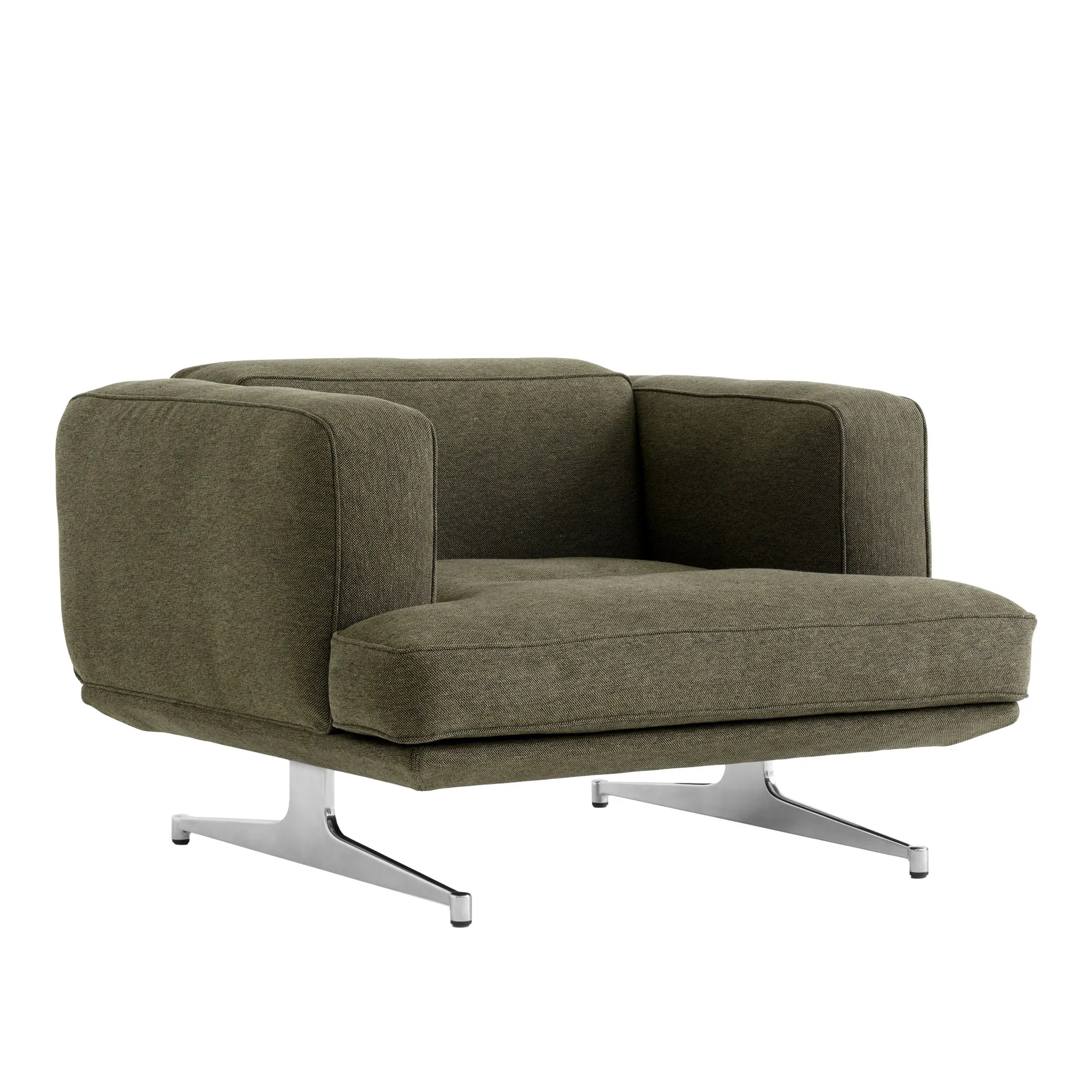 Inland AV21 1-seater sofa polished aluminium legs - 1