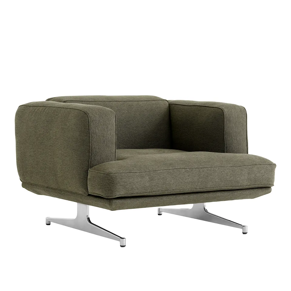 Inland AV21 1-seater sofa polished aluminium legs