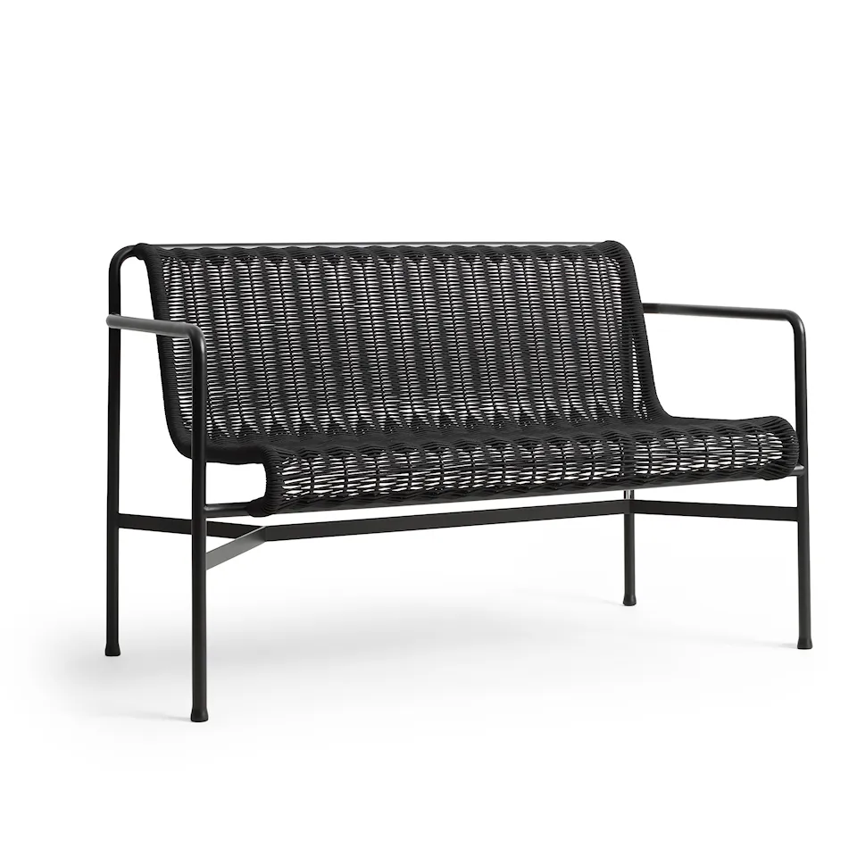 Palissade cord garden bench with armrests - Anthracite