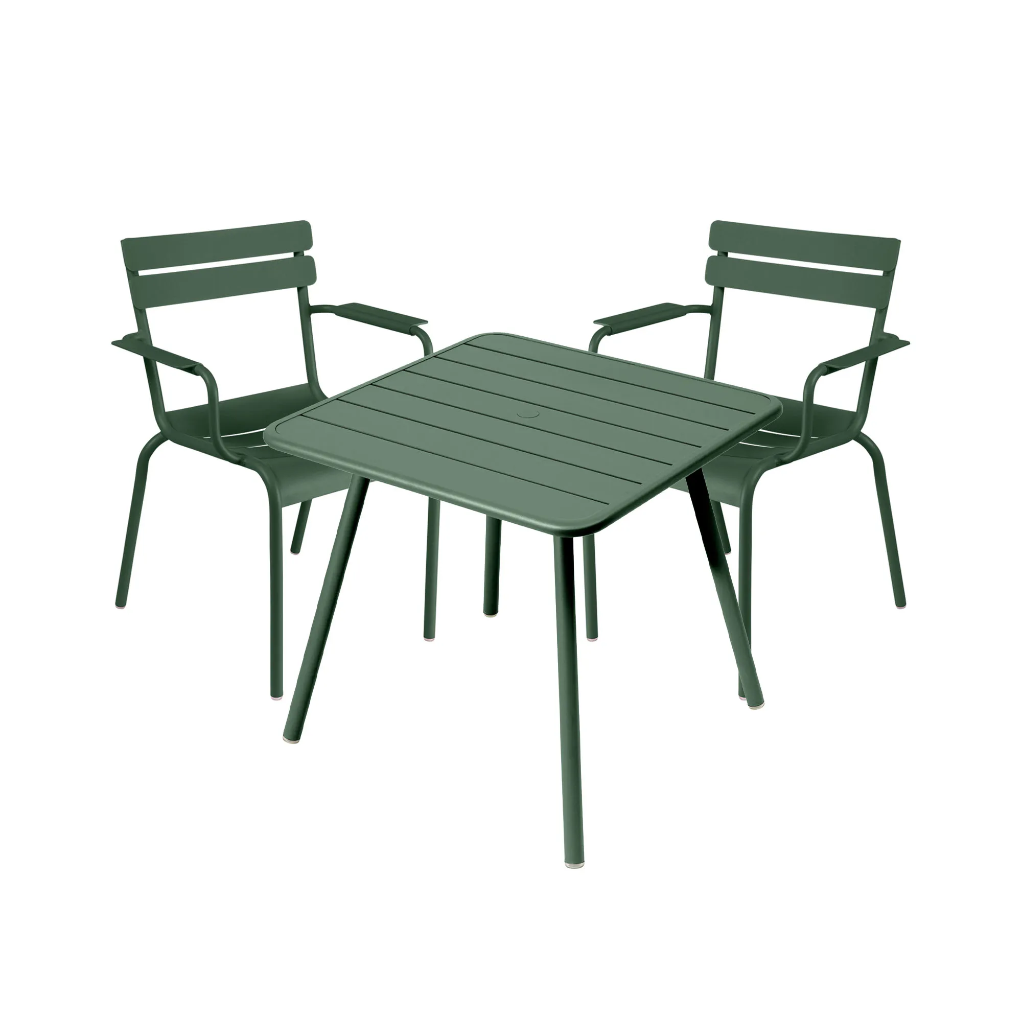 Luxembourg dining set four-legged table & 2 armchairs - 1