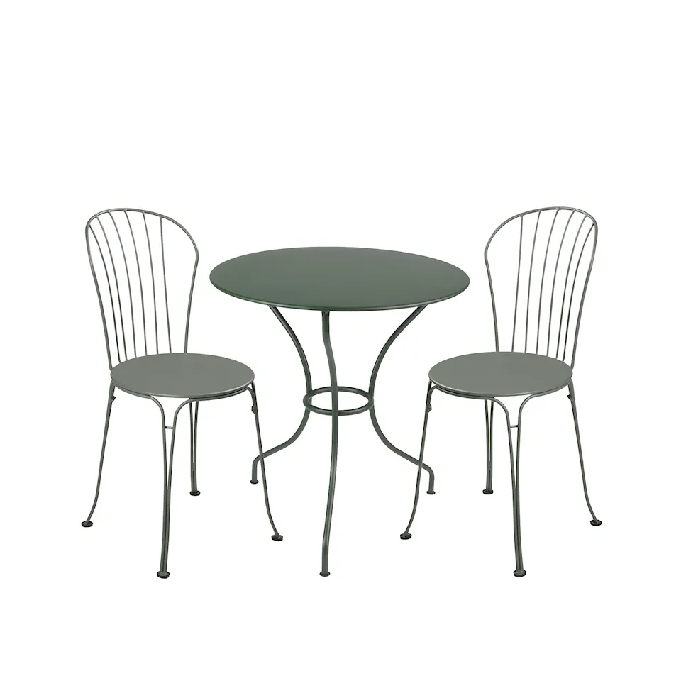 Opéra+ dining set pedestal table Ø67cm & 2 chairs