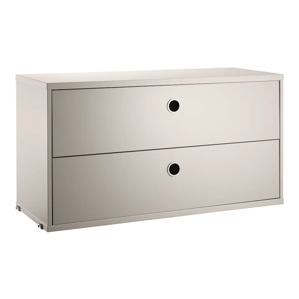 String Chest of Drawers 78x30, Beige, 1-pack