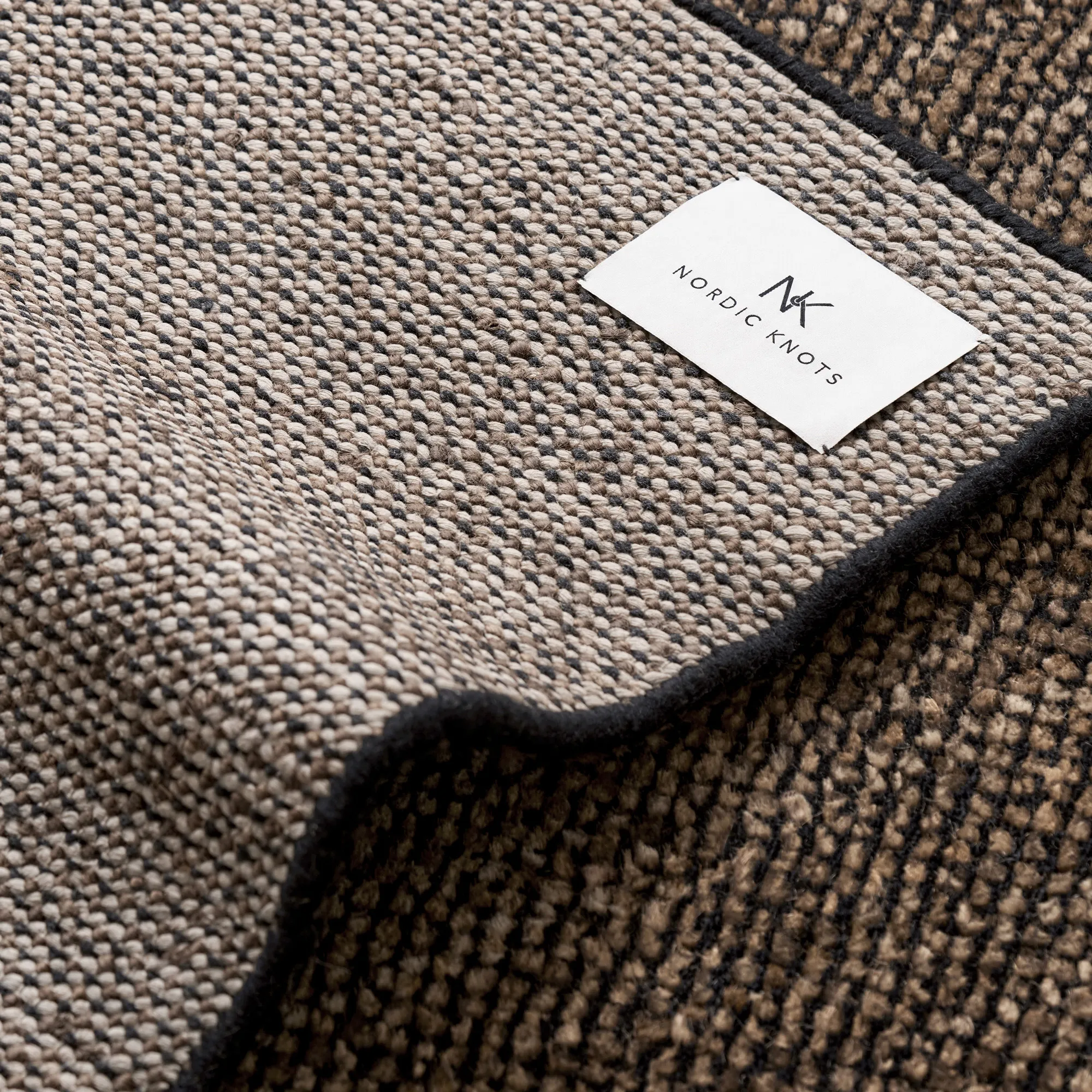 Savanna Dark Jute/Black uld- og jute-tæppe - 5