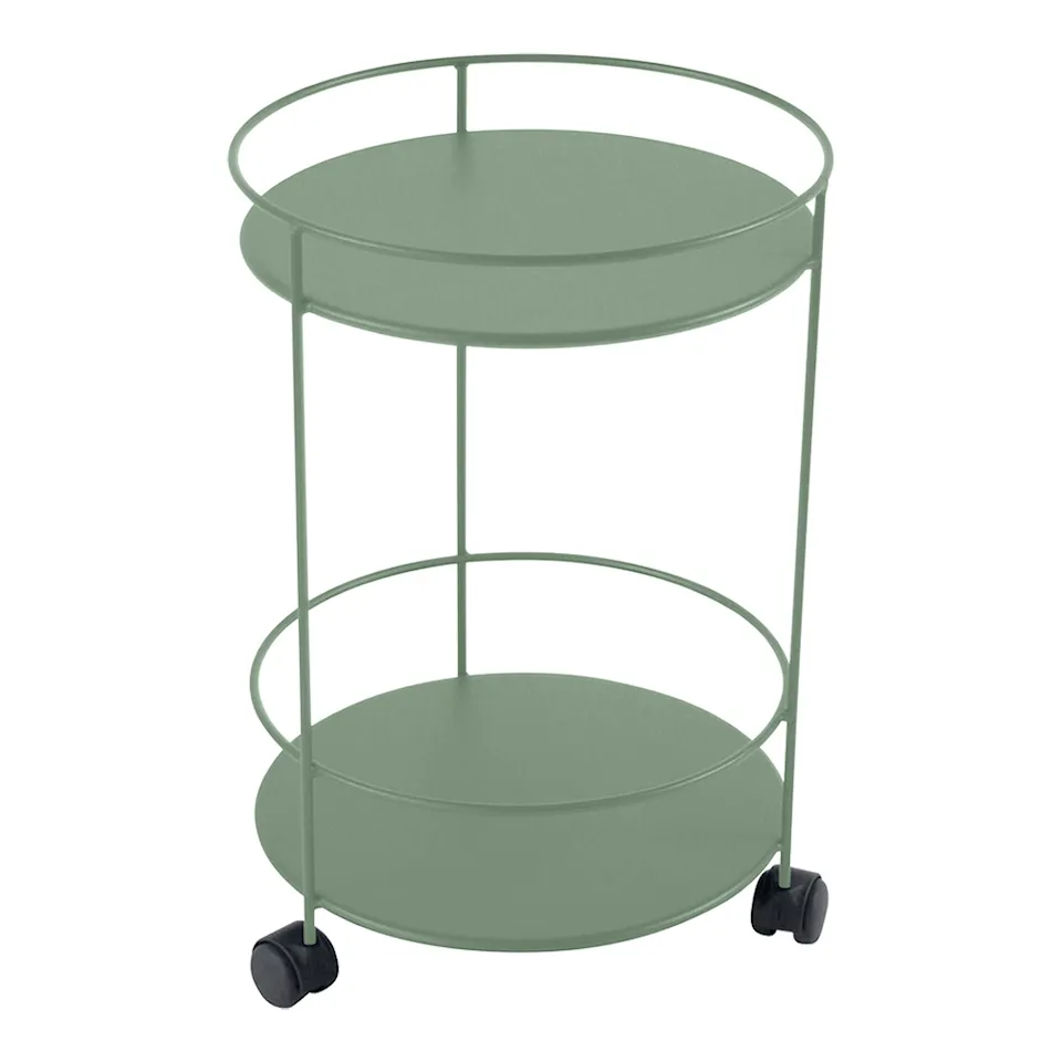 Guinguette Side Wheeled Table With Solid Double Top Cactus 82