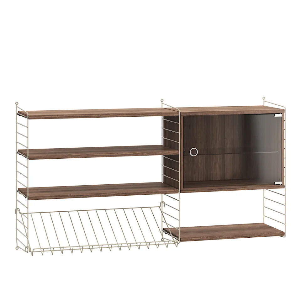 Stue reolsystem S valnød/beige