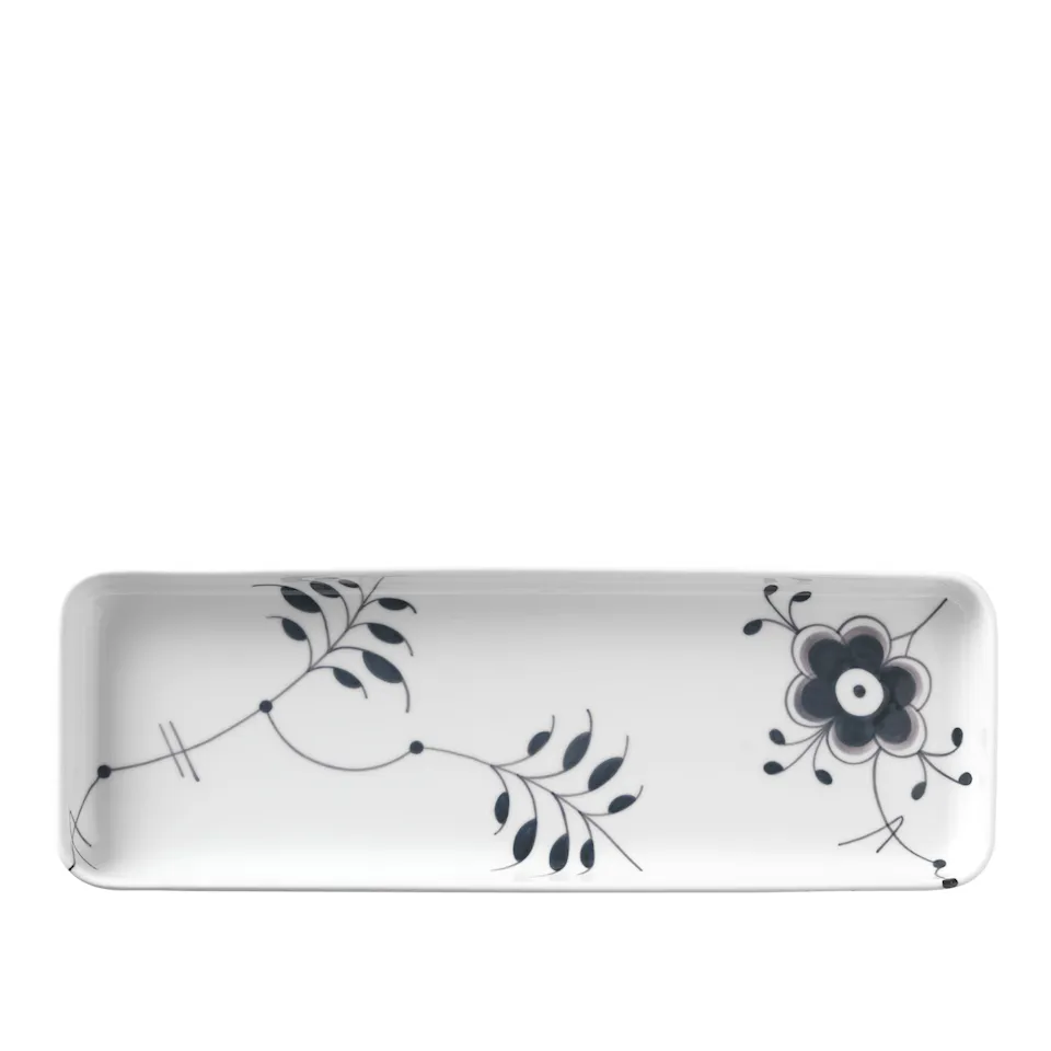 Black Fluted Mega Rectangular Dish 36 x 12.5 cm