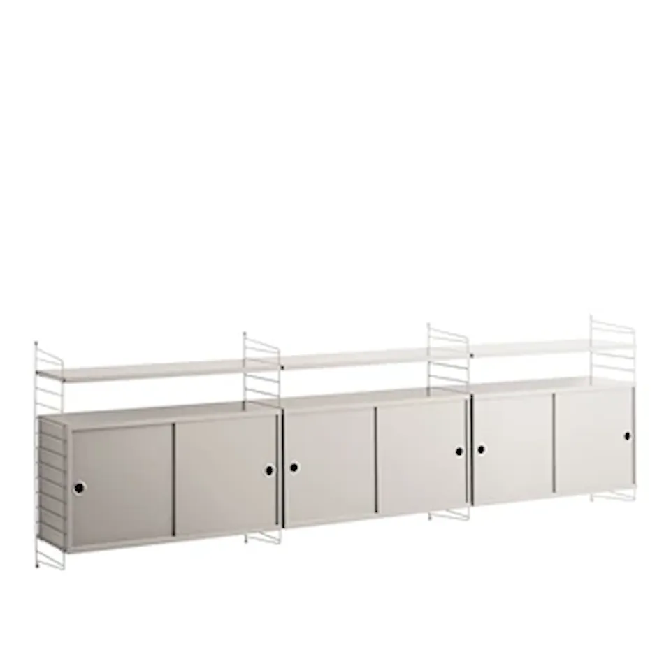 Living room shelving system beige