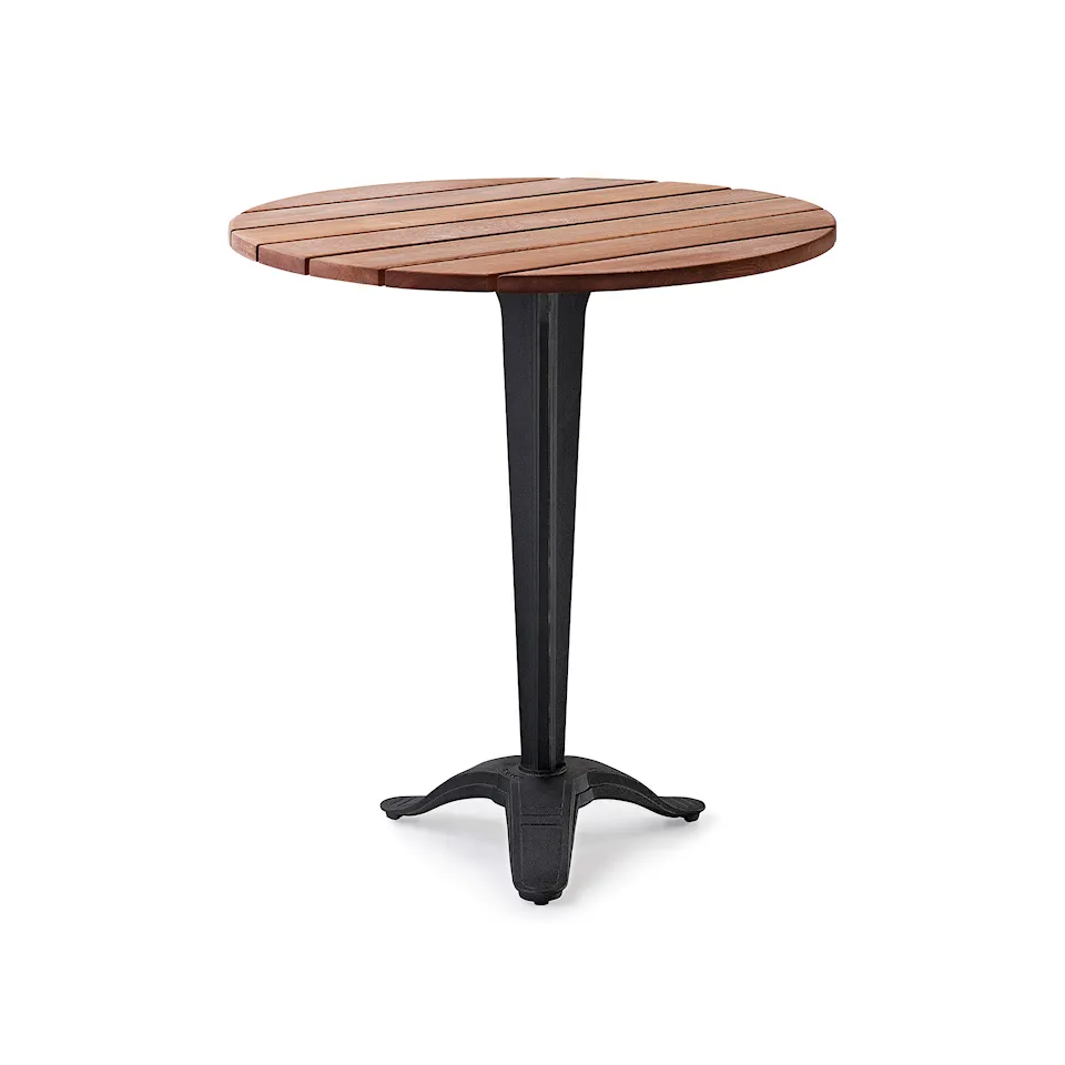 Table Calais - Small Foot Ø 70 Oiled Mahogany/Black Lacquered Aluminium