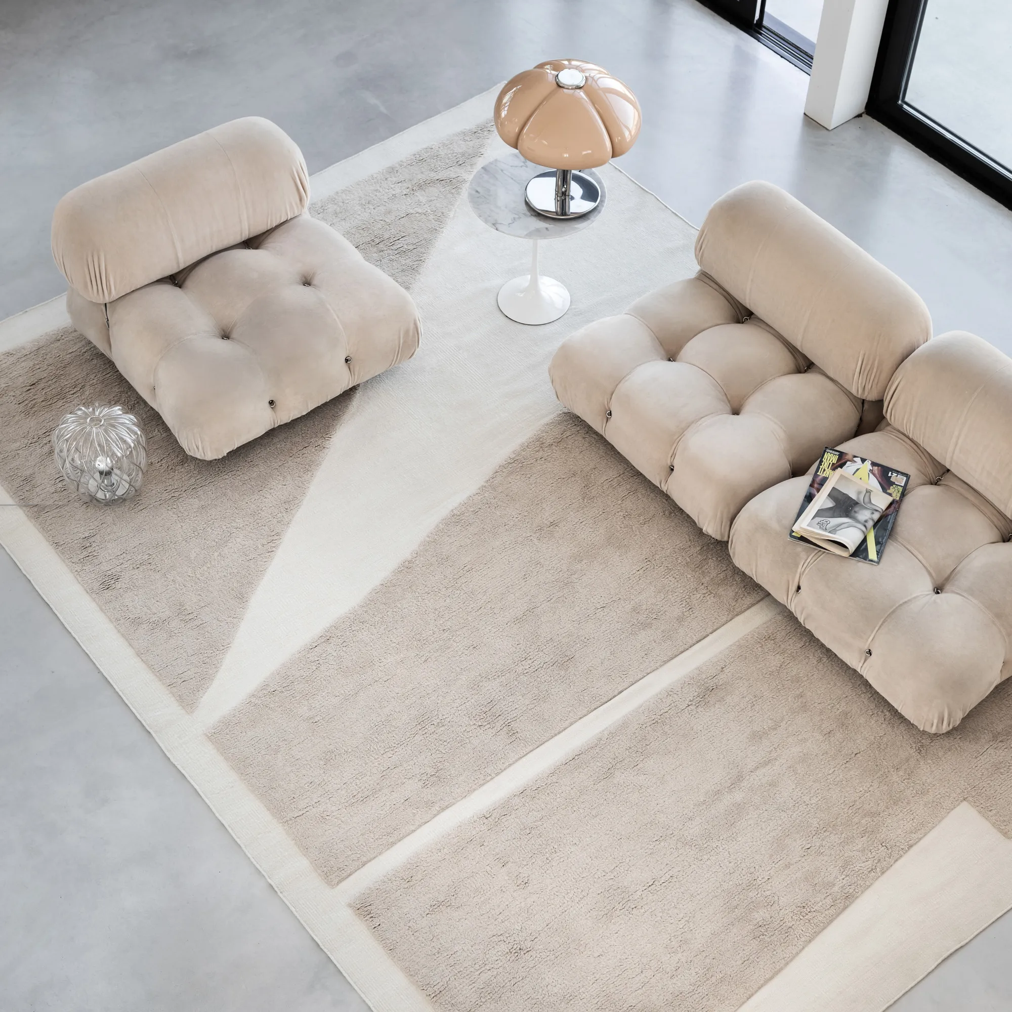 Untitled 2 Cream/Almond Wool Rug - 6
