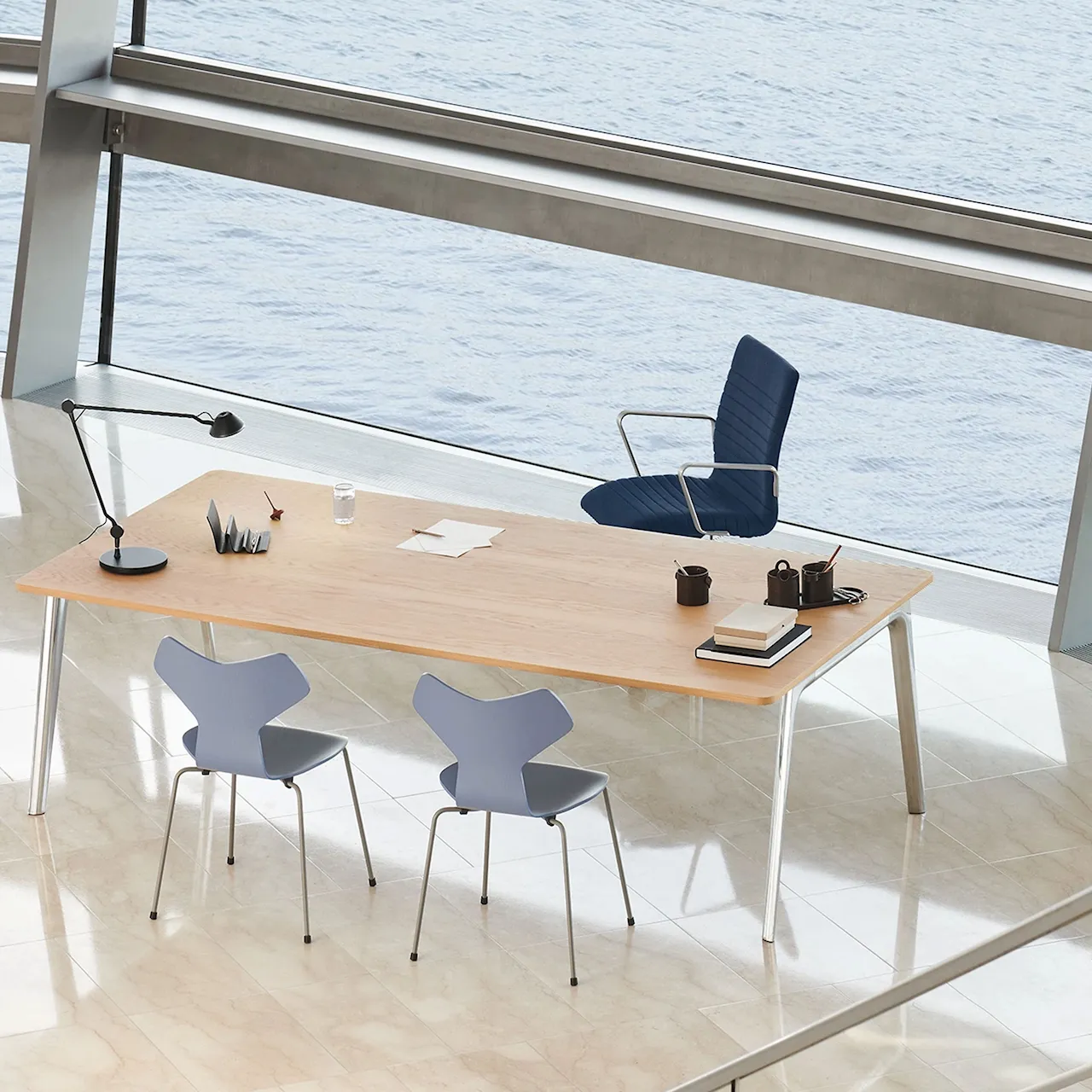 3130 Grand Prix Chair Beech Veneer Chrome