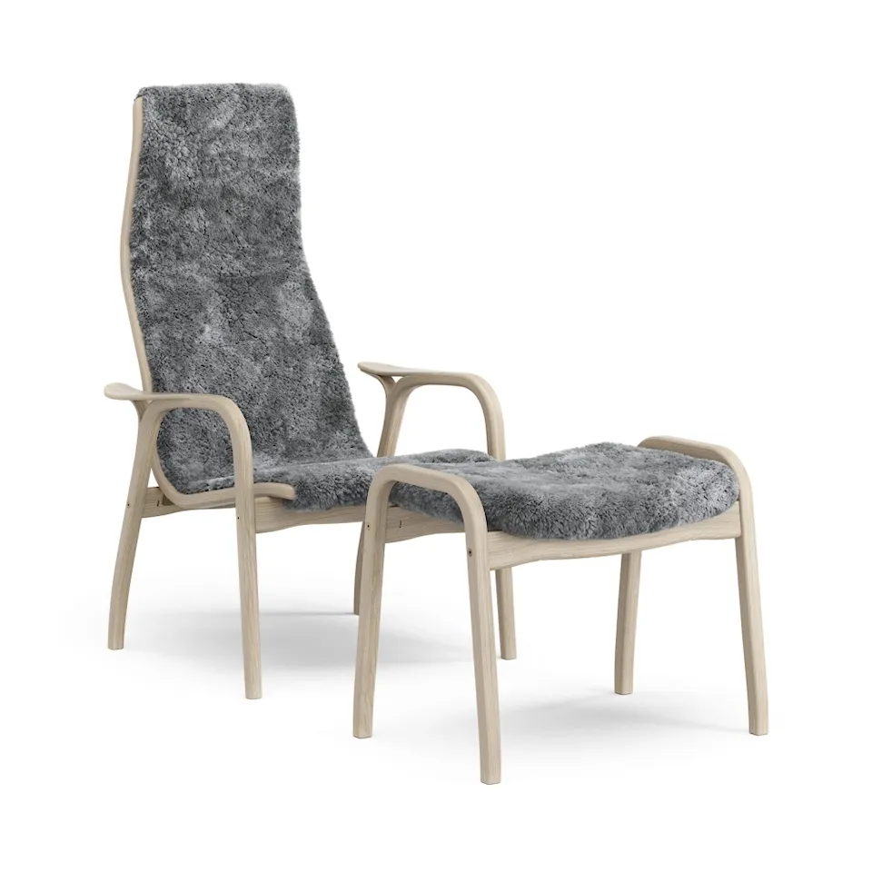 Lamino Armchair & Stool White-pigmented Oak/Scandinavian Grey