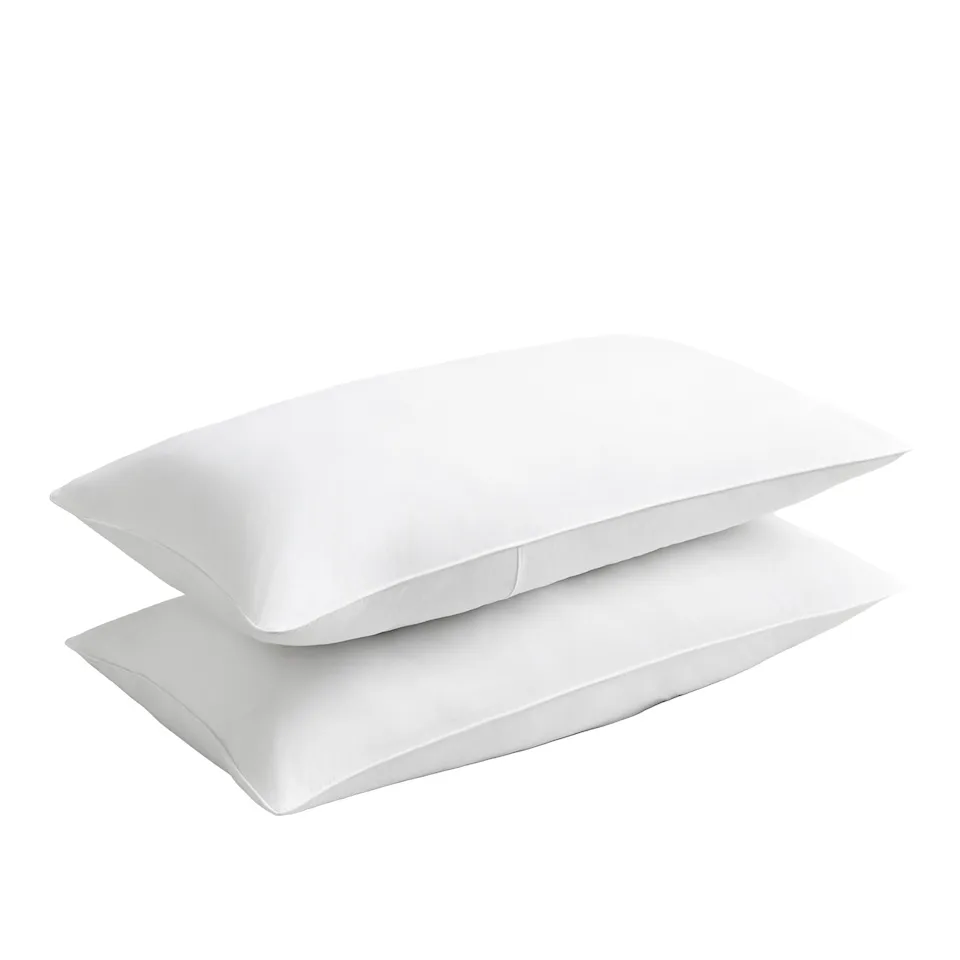 Percale Pillow Case Crisp White/White Set of 2
