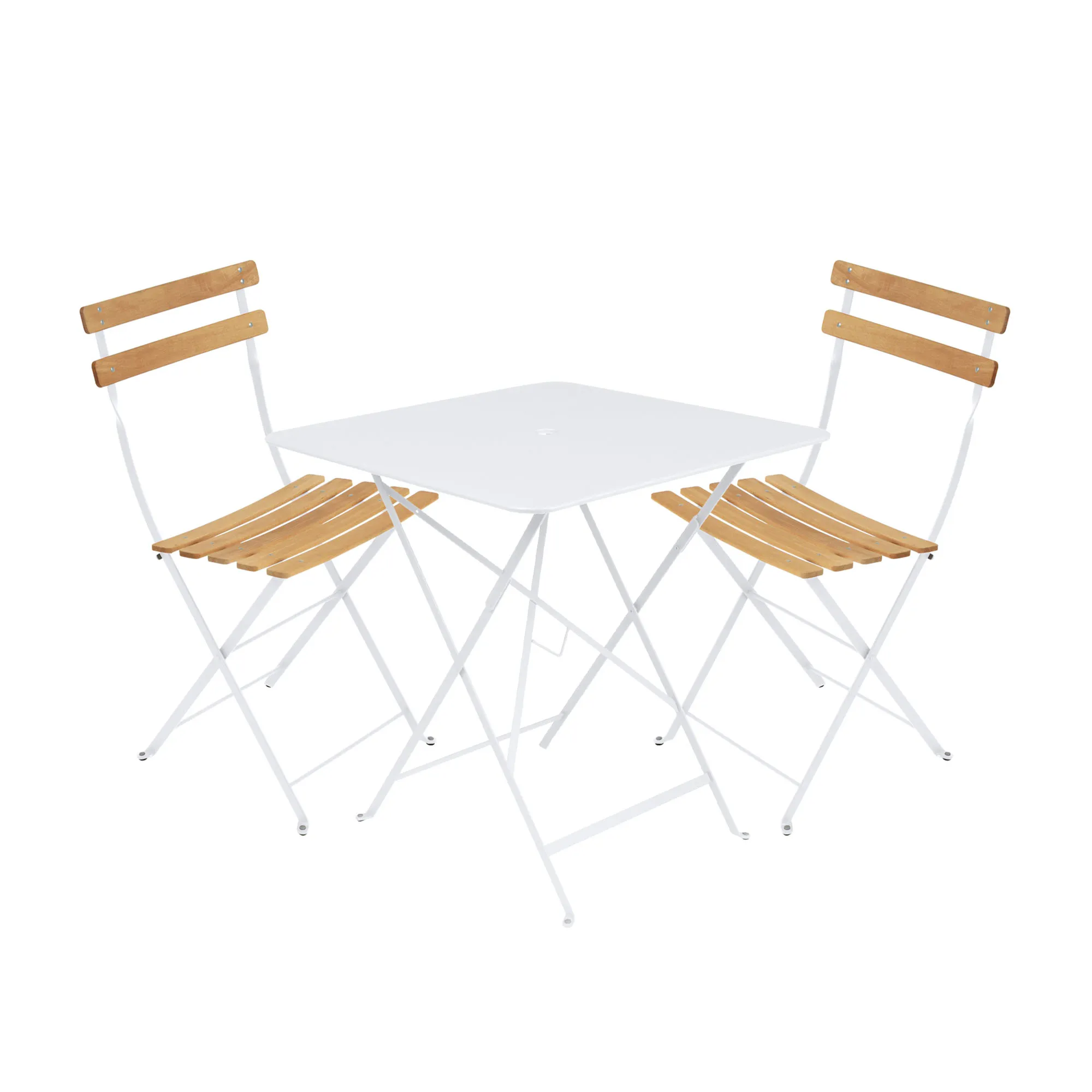 Bistro ruokaryhmä pöytä 71cm & 2 puu tuolit - 1