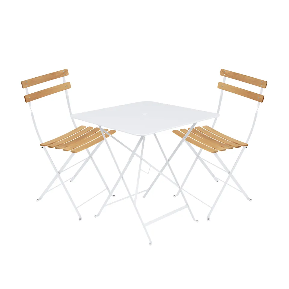 Bistro ruokaryhmä pöytä 71cm & 2 puu tuolit