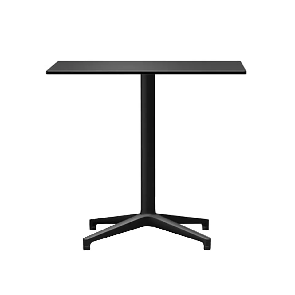 Bistro Table, Compact Laminate Black, Rectangular Table Outdoor, Basic Dark Base, 640x796mm