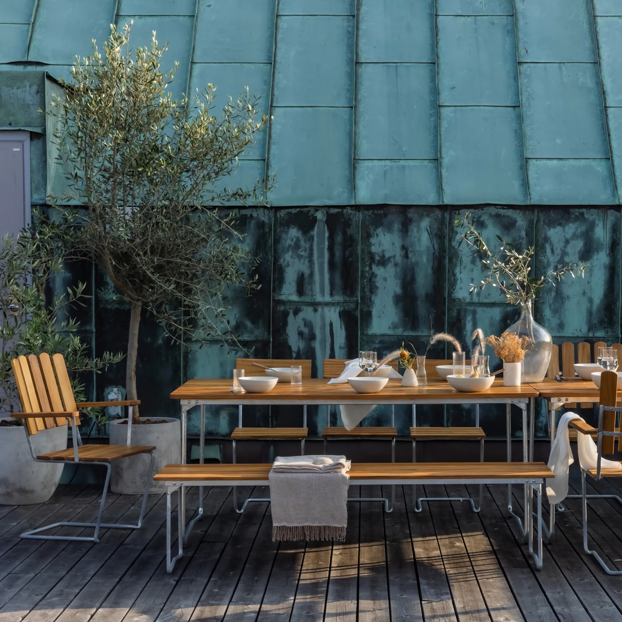 Classic series dining group B25A table, bench 8 & 4 chairs 1 - 4