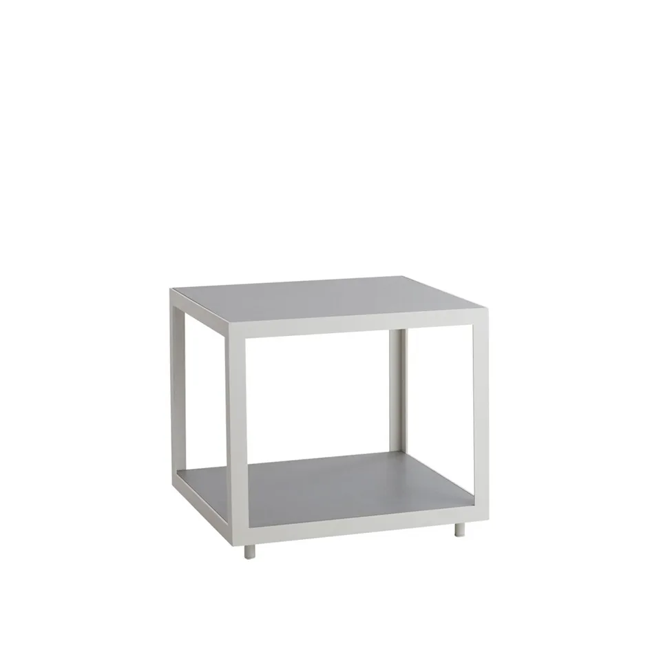 Level Side table, White, Table top: Grey ceramic