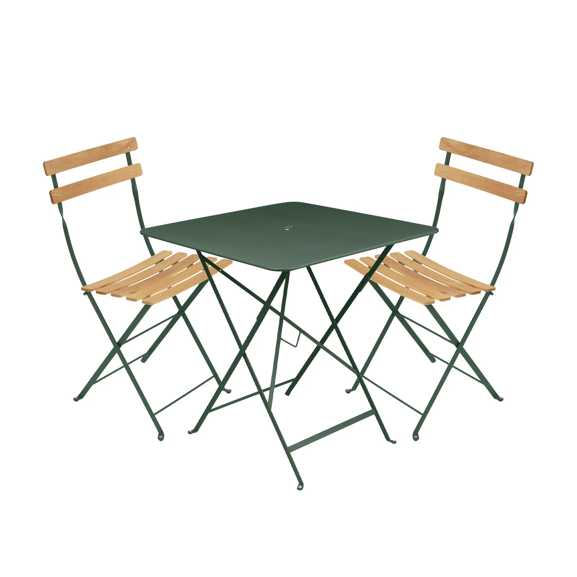 Bistro spisesæt bord 71cm & 2 træ stole - 1