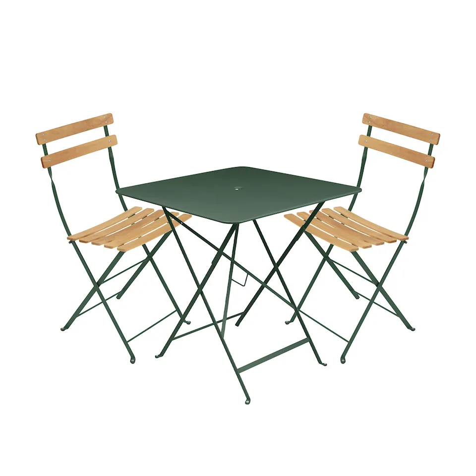 Bistro spisesæt bord 71cm & 2 træ stole